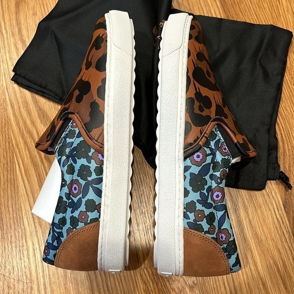 Coach Wild Beast Sneakers Nappa leather floral leopard print slip on 8.5 new nib - Picture 4 of 10
